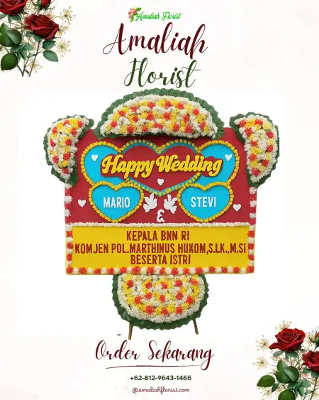 Papan Bunga Pernikahan Tlogomas